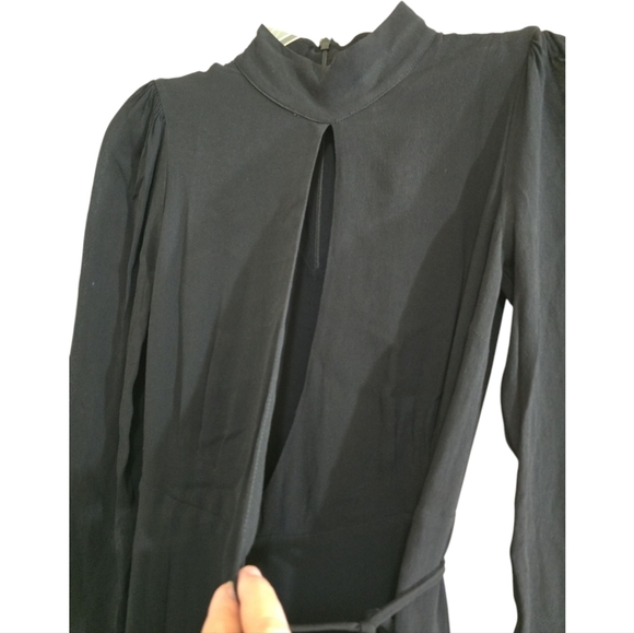 Reformation Ottessa Long Sleeve Mini Wrap Dress in Black Small - Picture 7 of 11